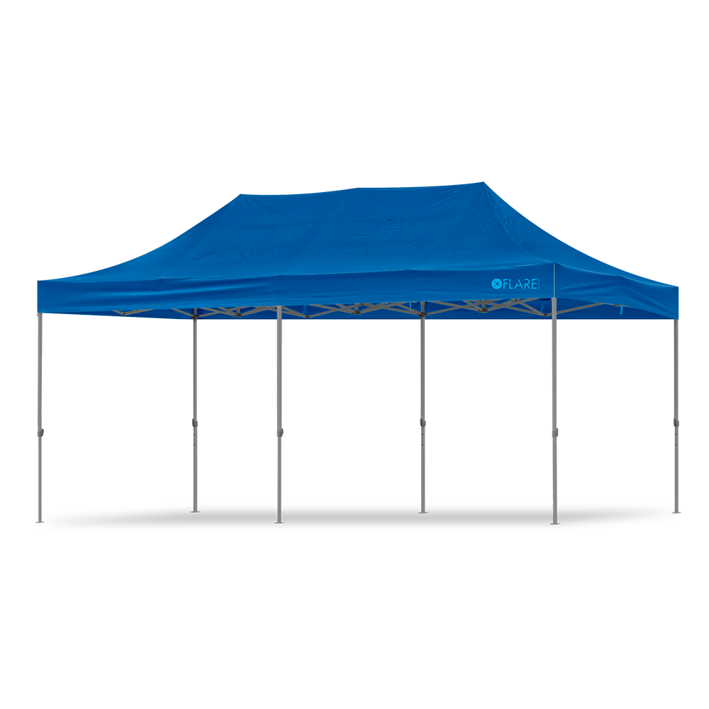 Plain 10ft x 20ft Canopy Tent in Blue - X4 X-Trek - Light Duty - By Flare Shade