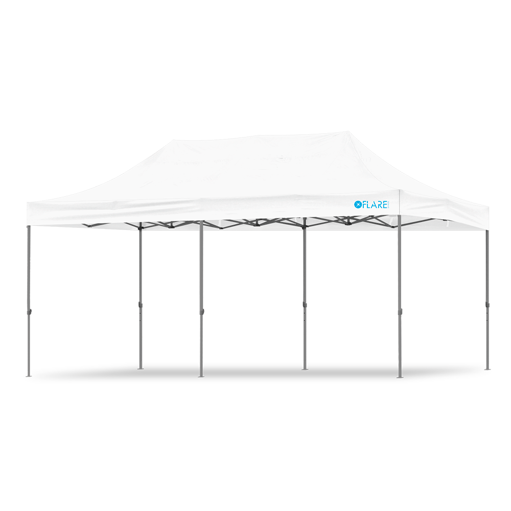 Plain 10ft x 20ft Canopy Tent in White - X4 X-Trek - Light Duty - By Flare Shade