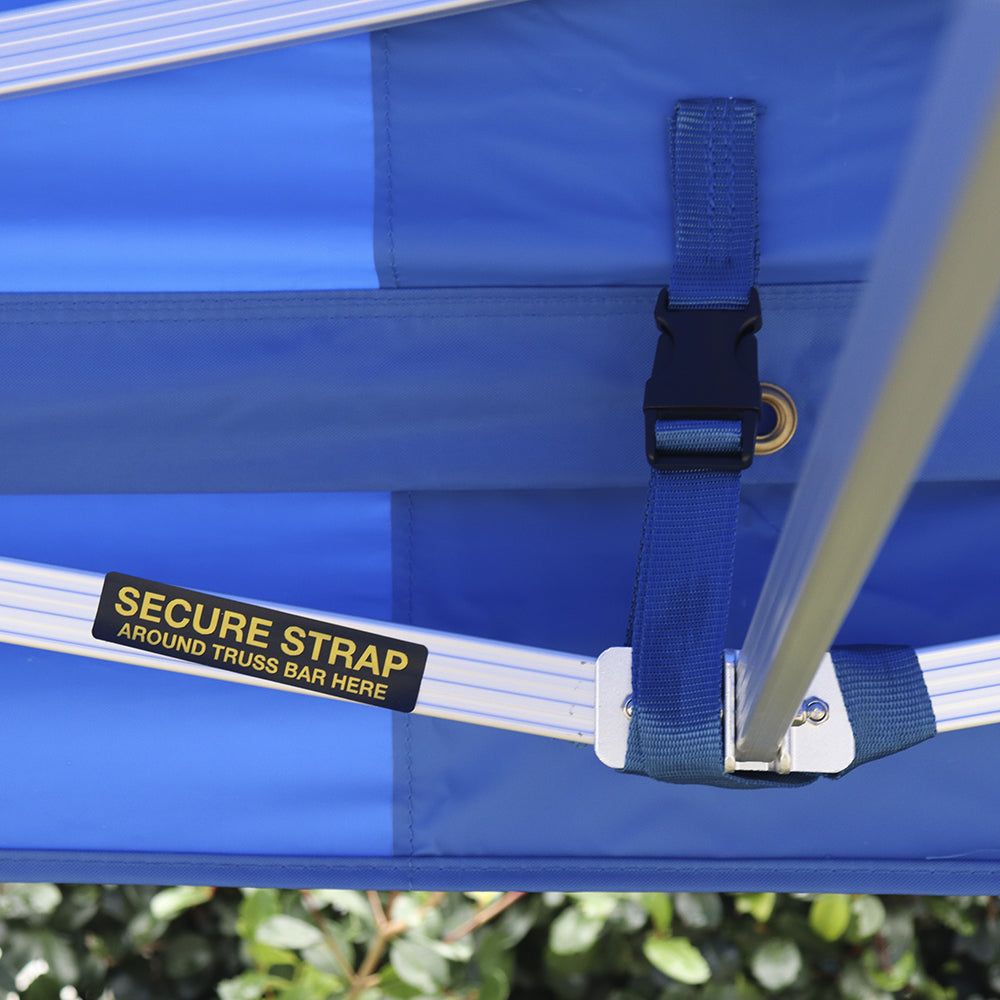 X6 Velocity canopy with secure straps around truss bar - Flare Shade