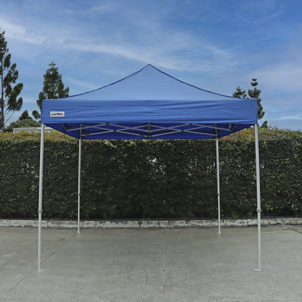 X6 Velocity Blue 10x10 Canopy Tent Outdoor Setup - High Strength Canopy - Flare Shade