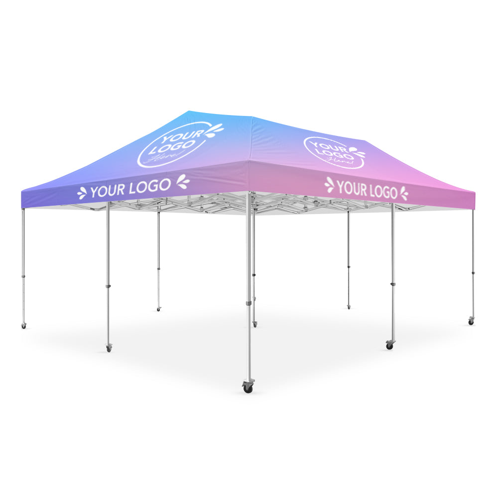 20ftx20ft custom printed canopy tent - full-color graphics on premium 600d pu coated polyester - Flare Shade