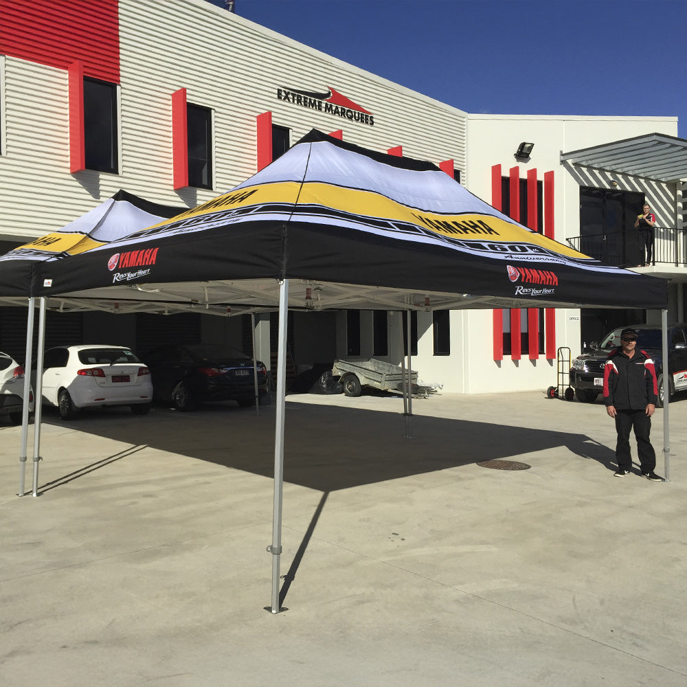 Heavy Duty X7 Tectonic 13ft x 20ft Custom Printed Canopy Tent Setup for Yamaha by Flare Shade
