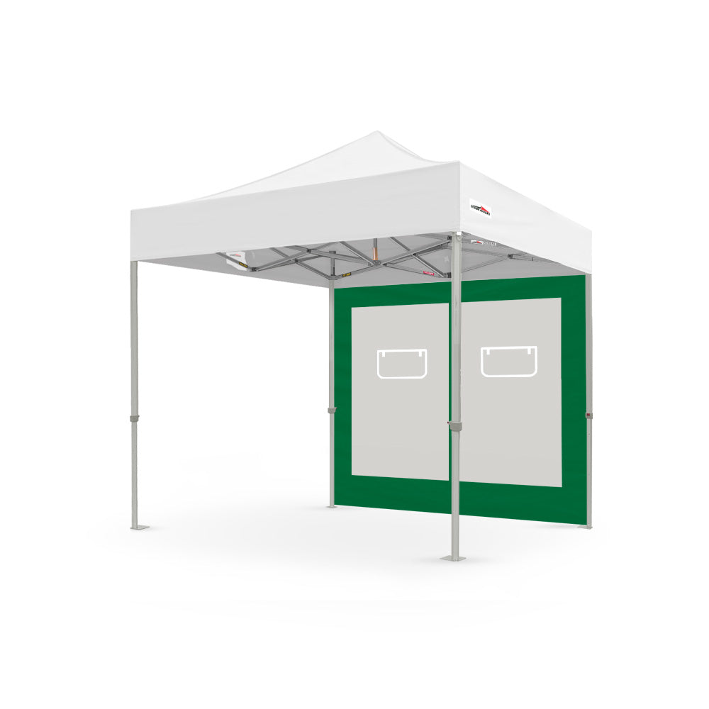 8ft canopy service window wall in green, designed by Flare Shade