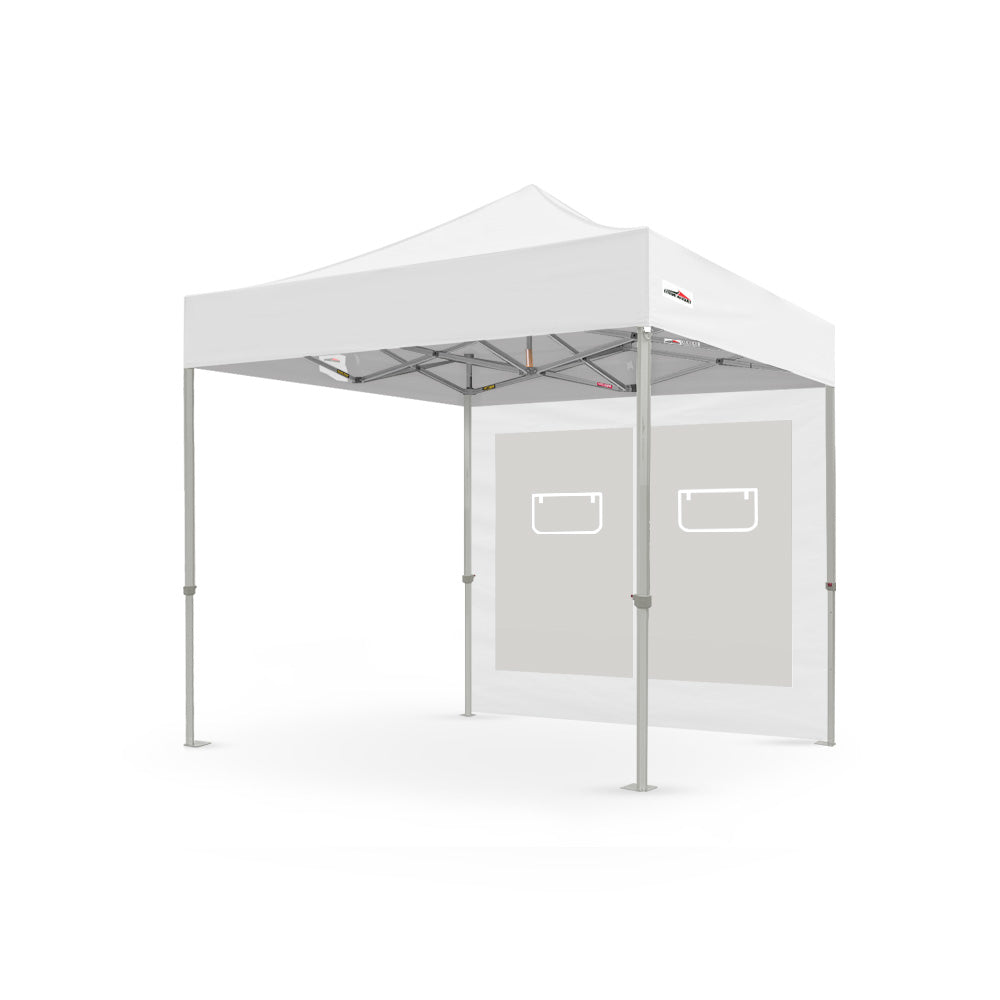 8ft canopy service window wall in white, designed by Flare Shade
