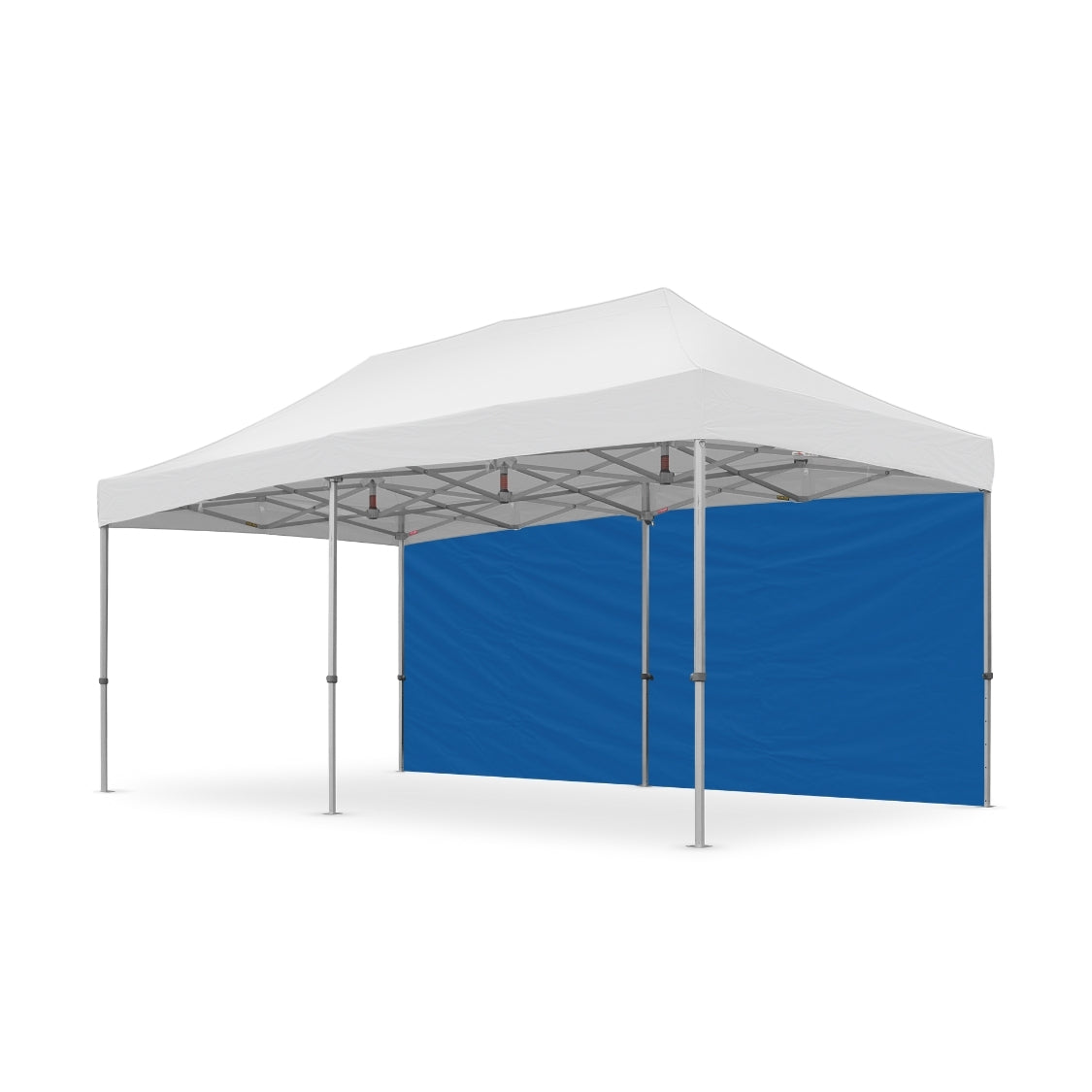 500D PVC Coated Polyester 20ft Plain Canopy Full Wall in Blue - Flare Shade  
