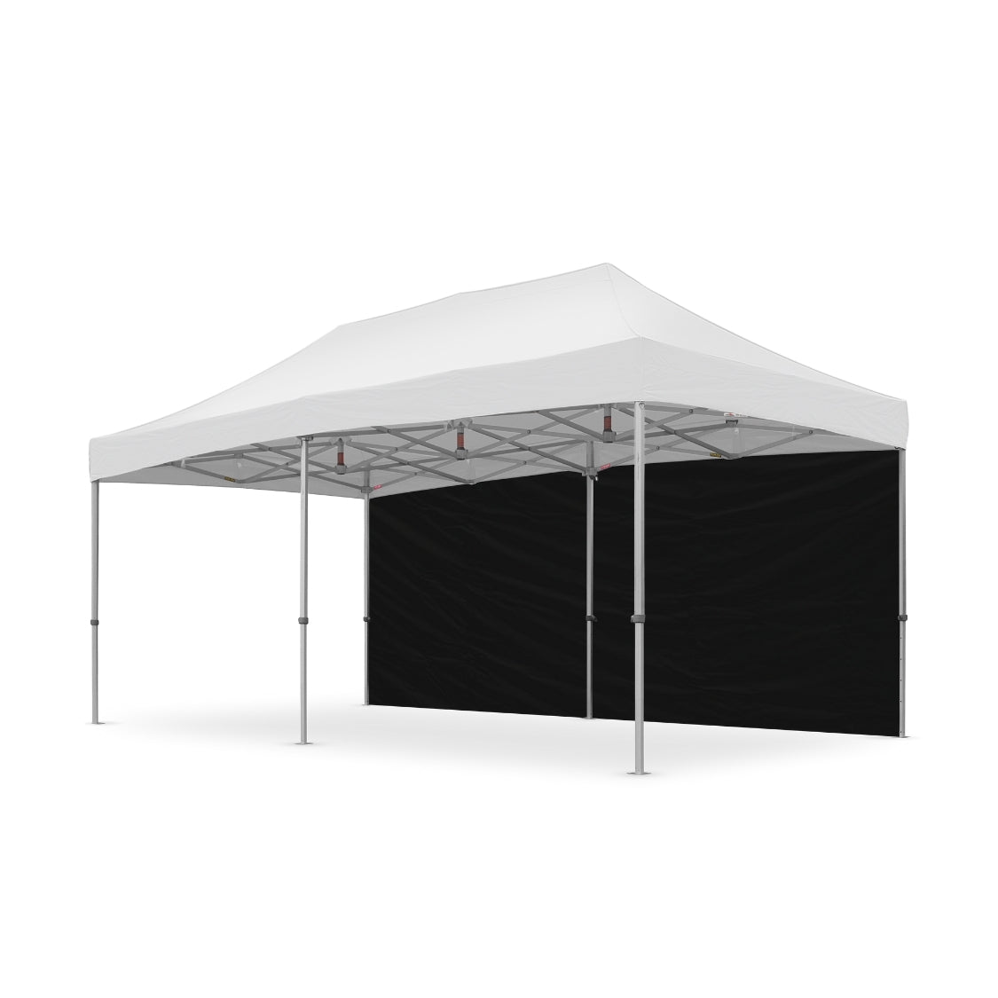 500D PVC Coated Polyester 20ft Plain Canopy Full Wall in Black - Flare Shade  