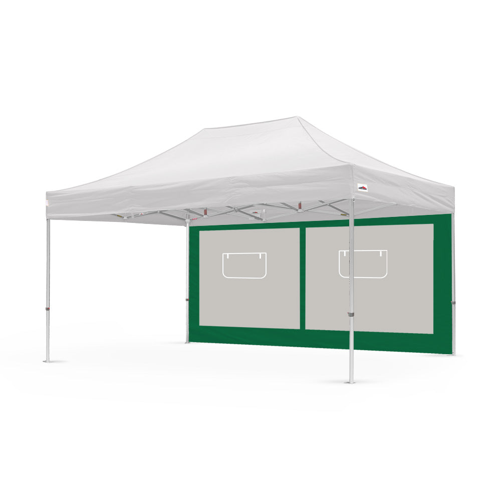 15ft canopy service window wall in green, designed by Flare Shade