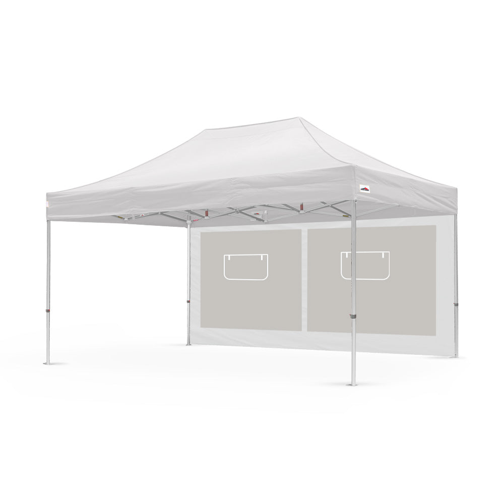 15ft canopy service window wall in white, designed by Flare Shade