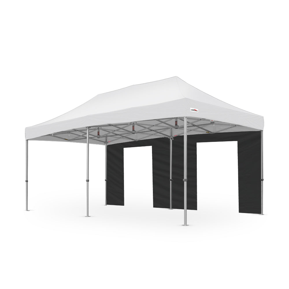 500D PVC Coated Polyester 20ft Plain Canopy Door Wall in Black - Flare Shade