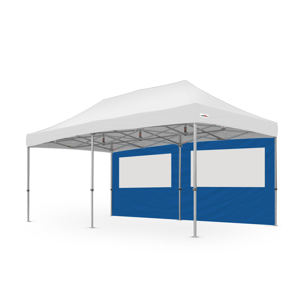 500D PVC Coated Polyester 20ft Plain Canopy PVC Window Wall in Blue - Flare Shade