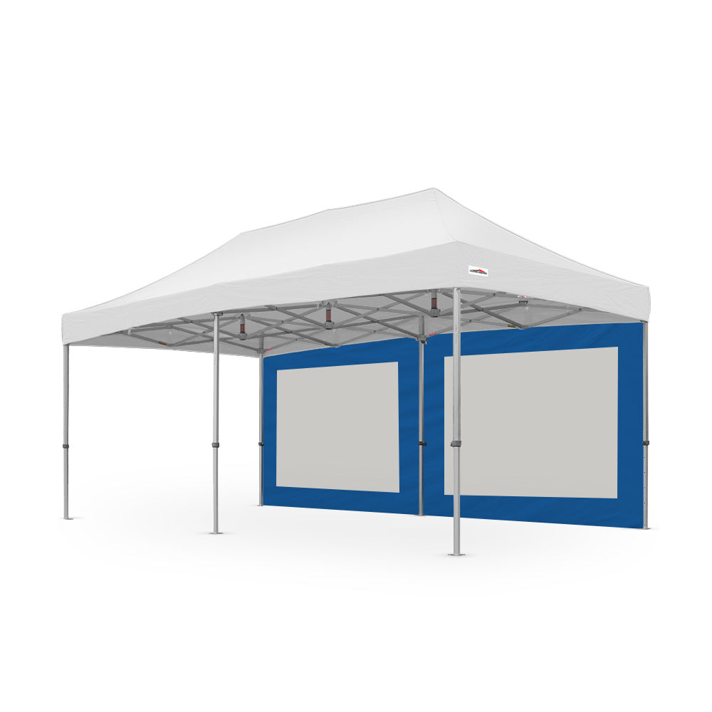 500D PVC Coated Polyester 20ft Plain Canopy Mesh Window Wall in Blue - Flare Shade