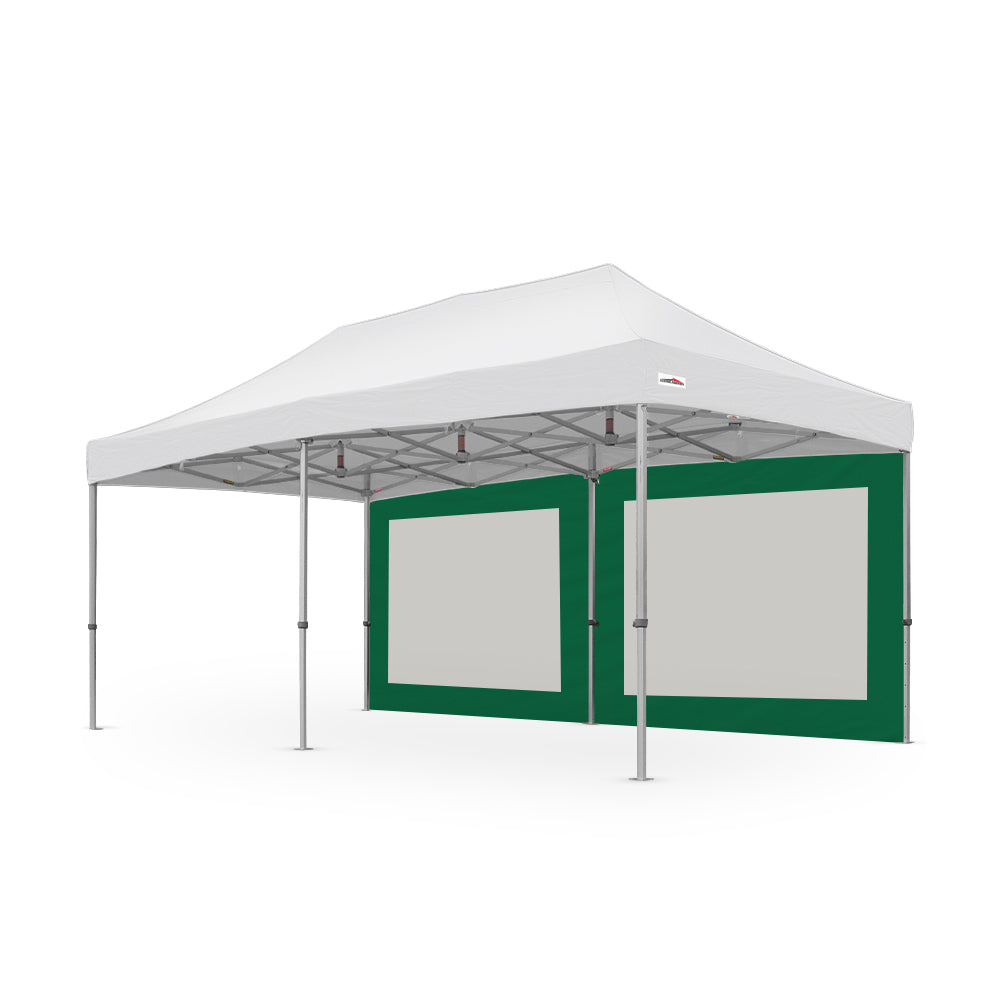 500D PVC Coated Polyester 20ft Plain Canopy Mesh Window Wall in Green - Flare Shade