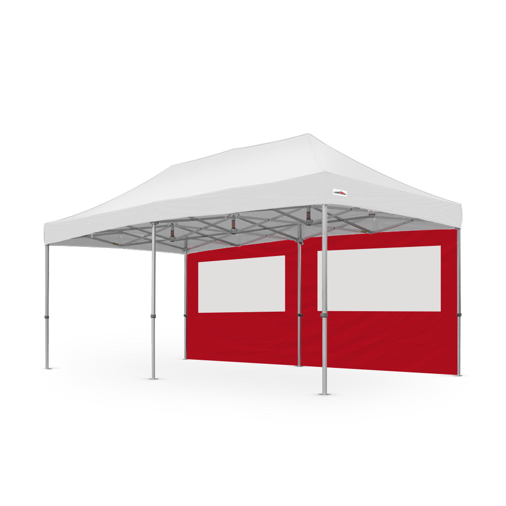 500D PVC Coated Polyester 20ft Plain Canopy PVC Window Wall in Red - Flare Shade