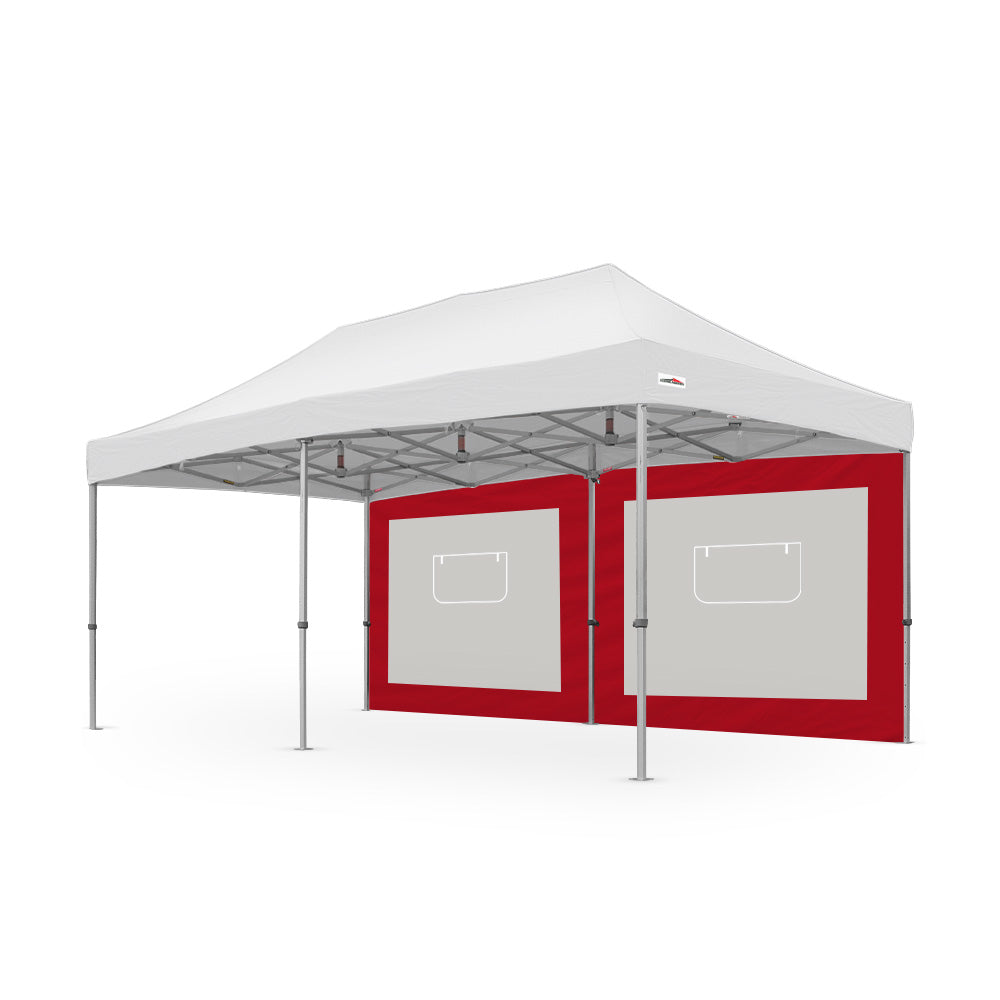 500D PVC Coated Polyester 20ft Plain Canopy Service Window Wall in Red - Flare Shade