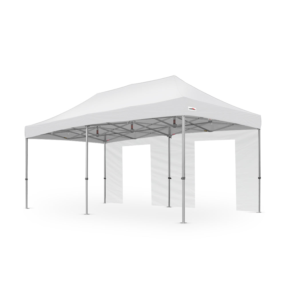 500D PVC Coated Polyester 20ft Plain Canopy Door Wall in White - Flare Shade