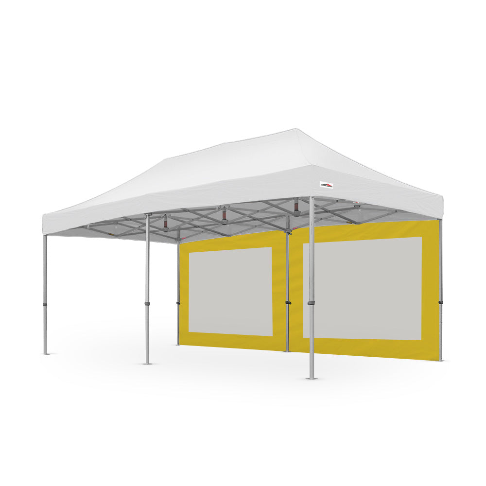 500D PVC Coated Polyester 20ft Plain Canopy Mesh Window Wall in Yellow - Flare Shade
