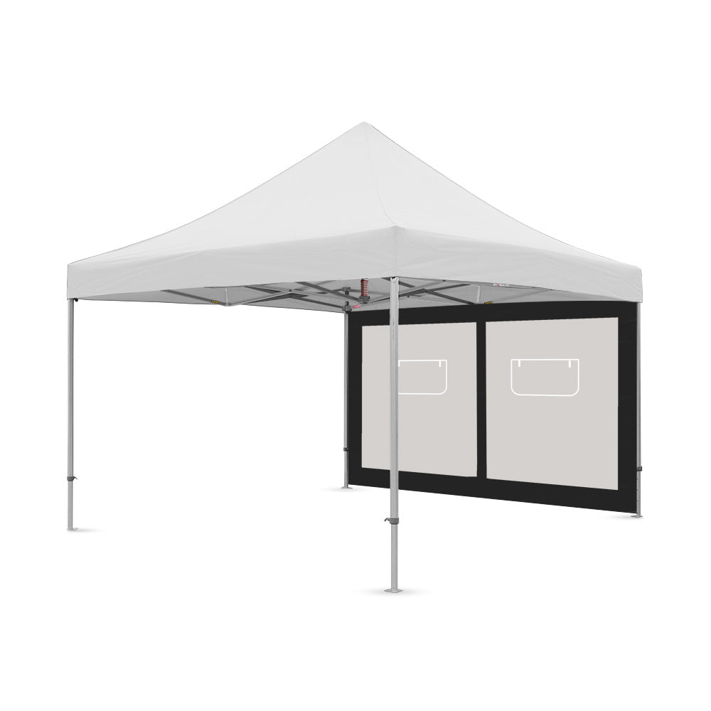 13ft canopy service window wall in black, designed by Flare Shade