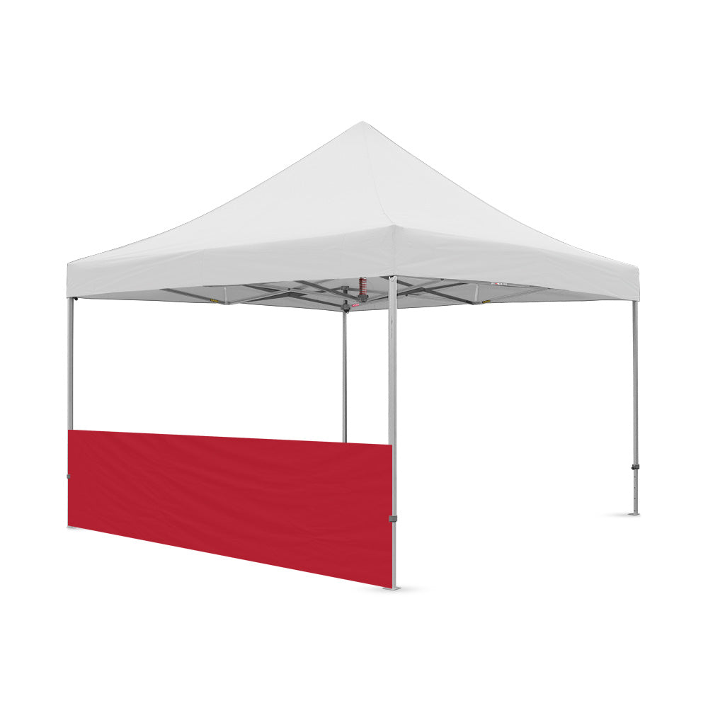 Plain 10ft canopy half wall in red by Flare Shade 