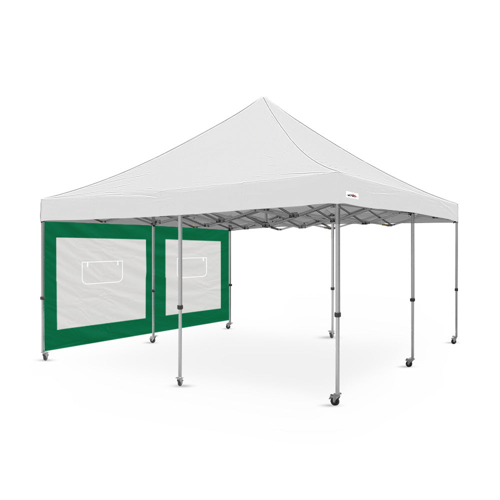 Heavy-Duty Plain 16ft Canopy Service Window Wall in Green - Flare Shade