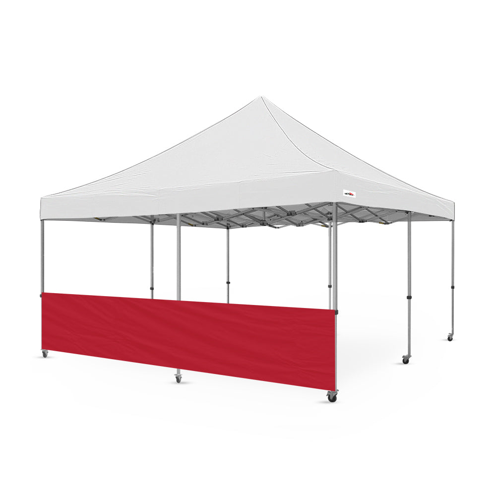 Heavy-Duty Plain 16ft Canopy Half Wall in Red - Flare Shade