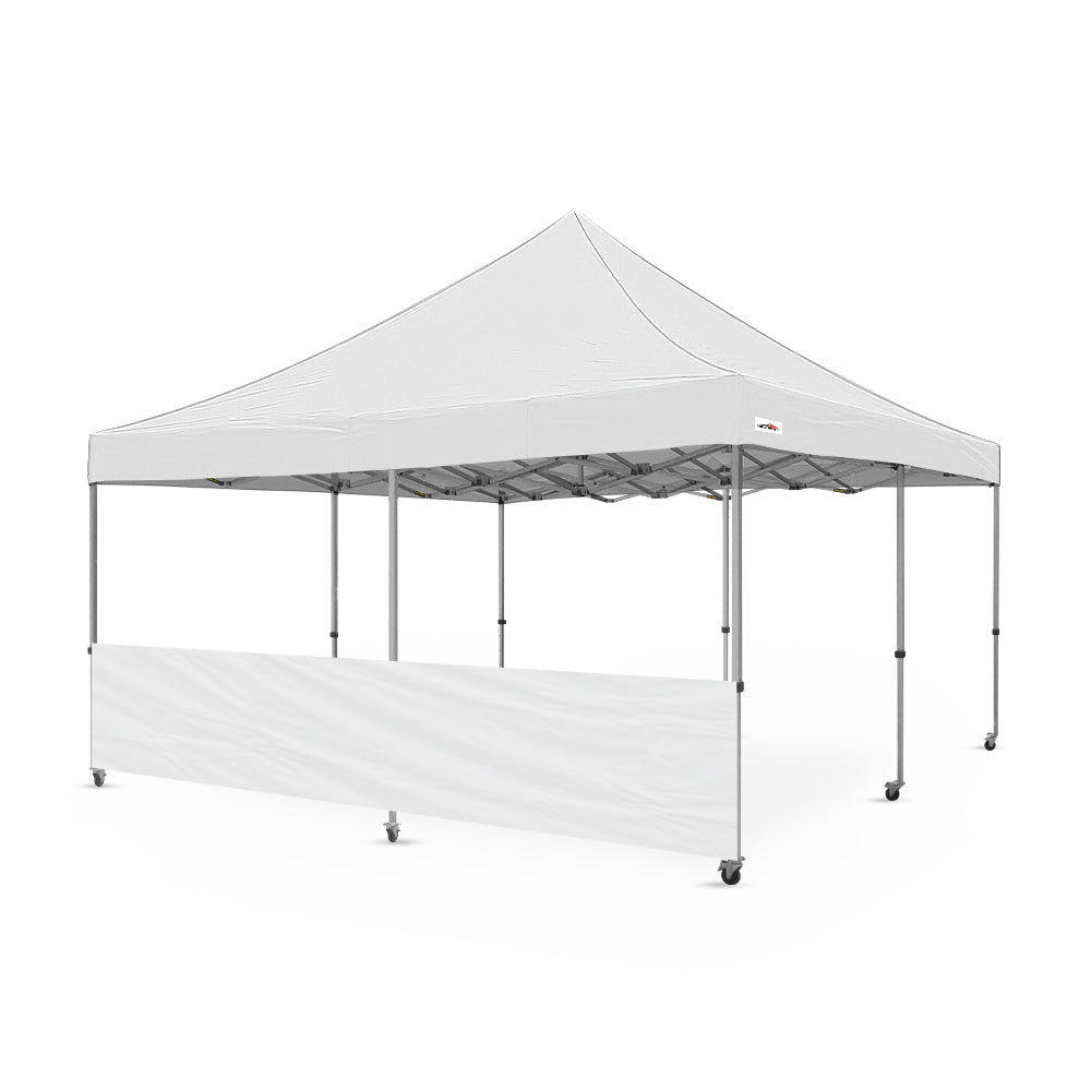 Heavy-Duty Plain 16ft Canopy Half Wall in White - Flare Shade