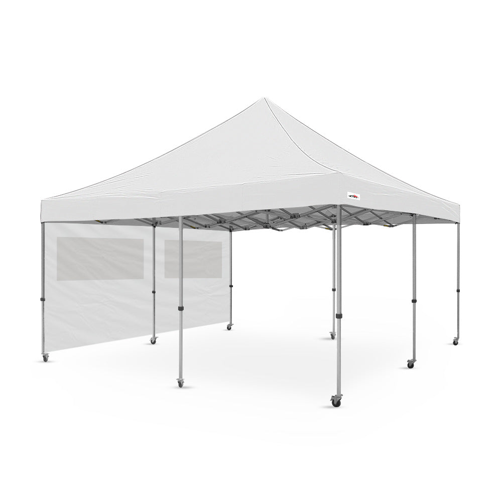 Heavy-Duty Plain 16ft Canopy PVC Window Wall in White - Flare Shade