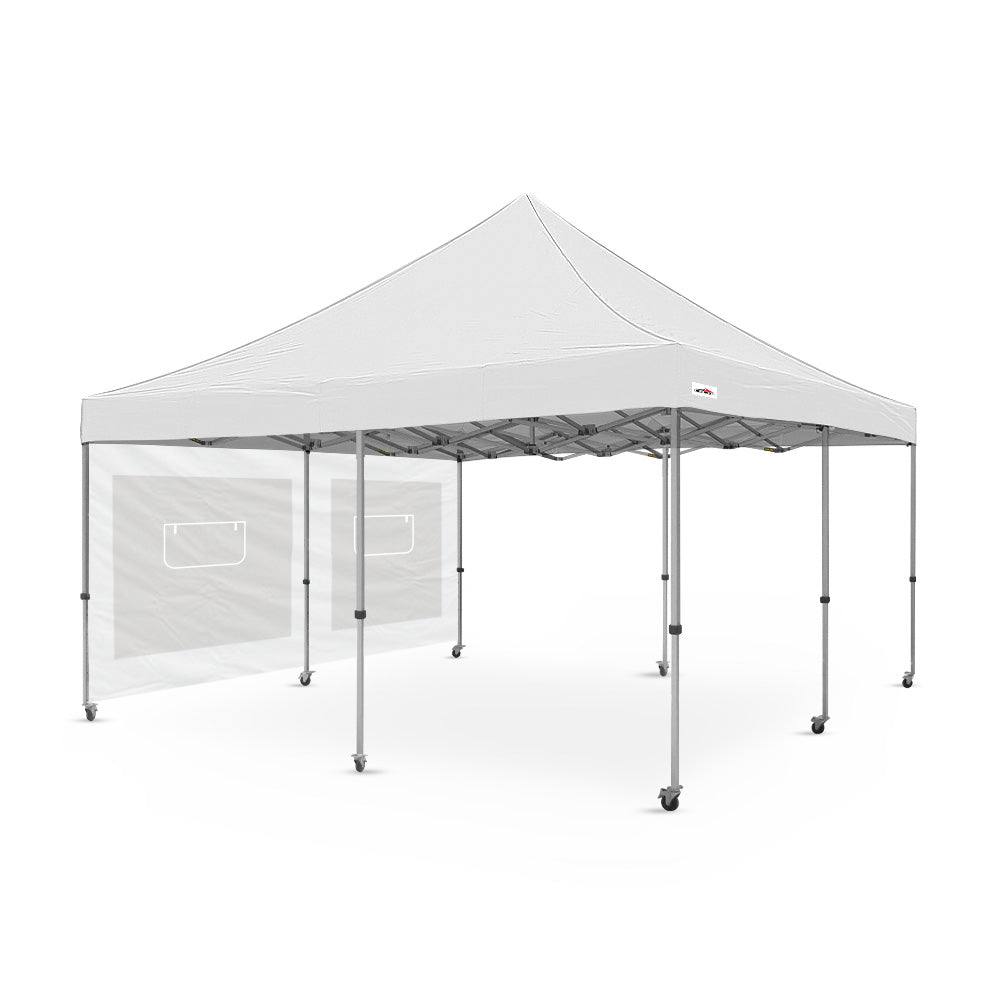 Heavy-Duty Plain 16ft Canopy Service Window Wall in White - Flare Shade