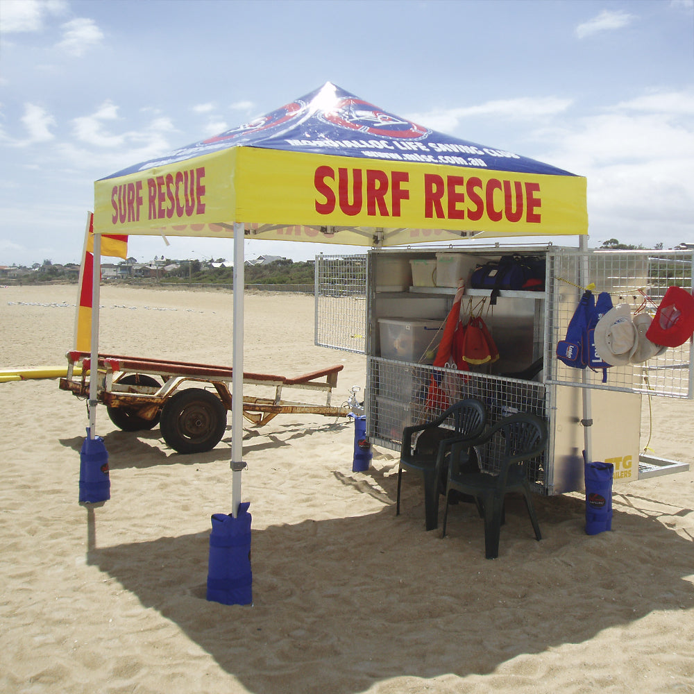 8'x8' Custom Canopy Tent for SURF RESCUE setup near sea beach