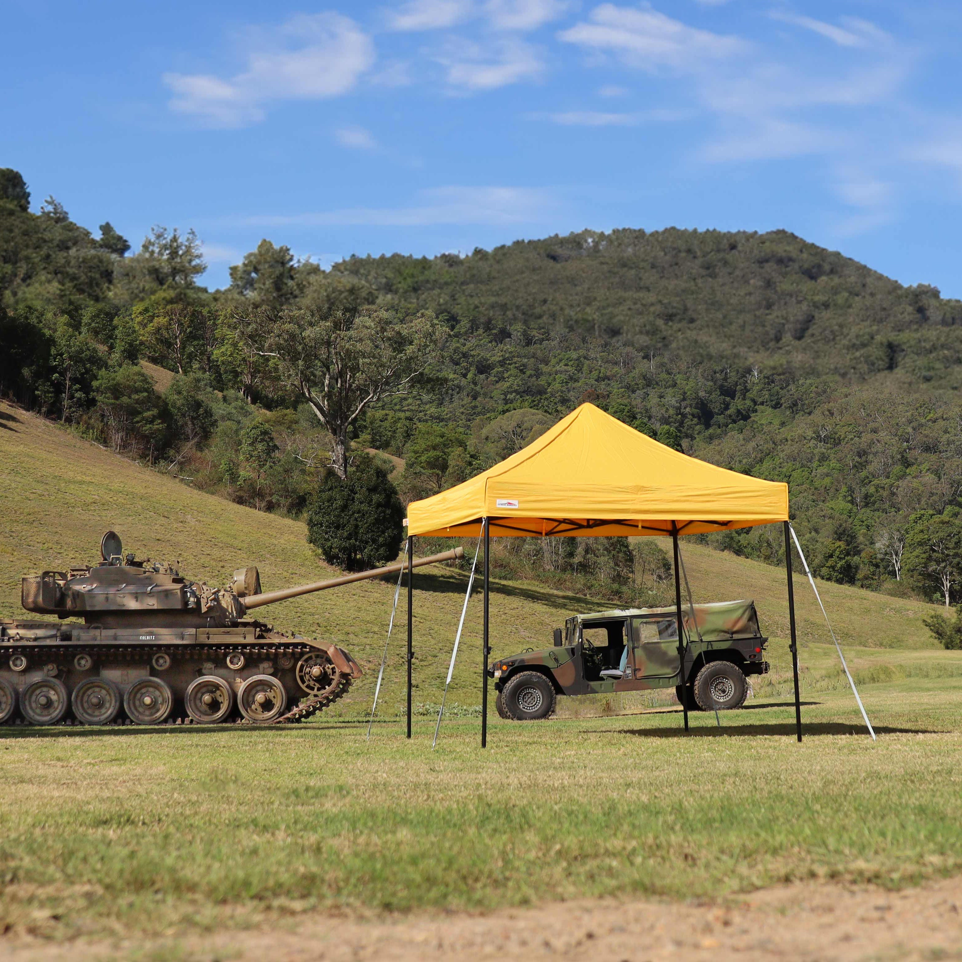 X5 Explorer 10x10 Canopy Outdoor Set up - Medium Strength - Flare Shade