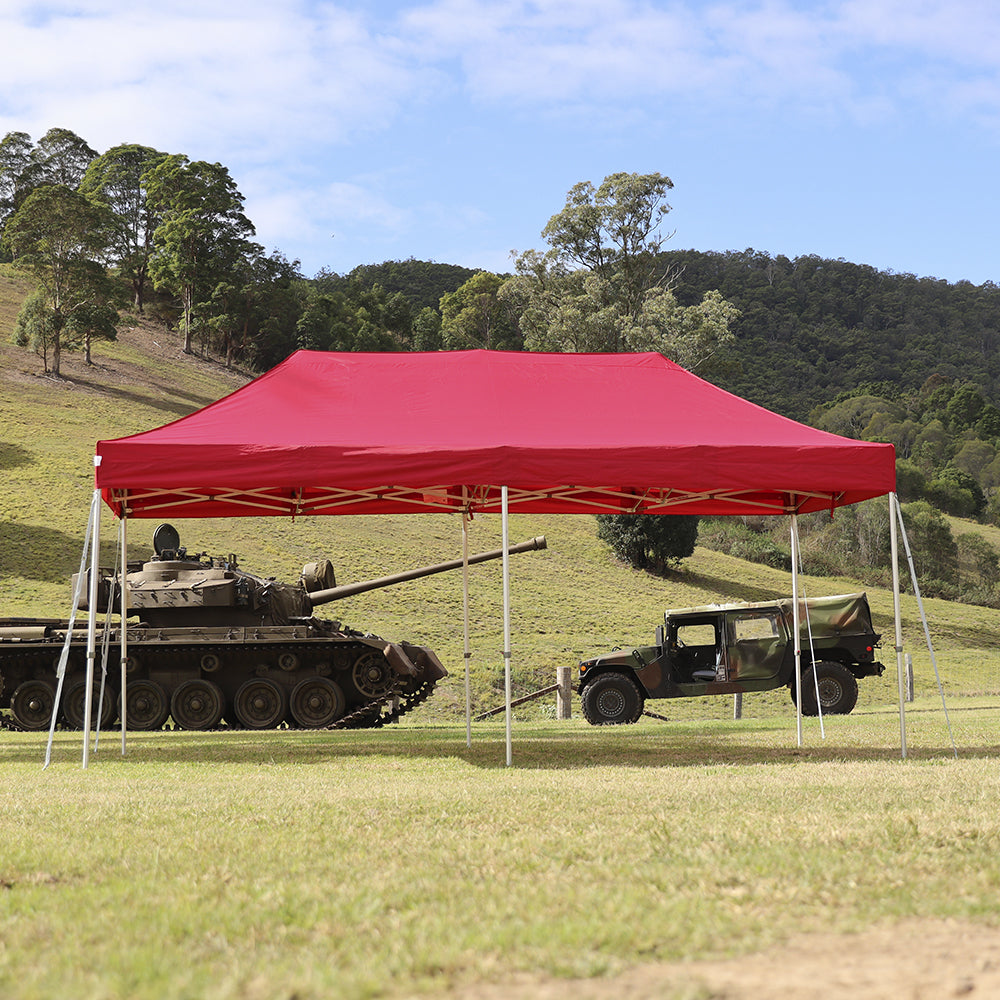 Flare Shade - High Strength X6 Velocity Plain 10'x20' Canopy Tent in Red - Outdoor Sepup